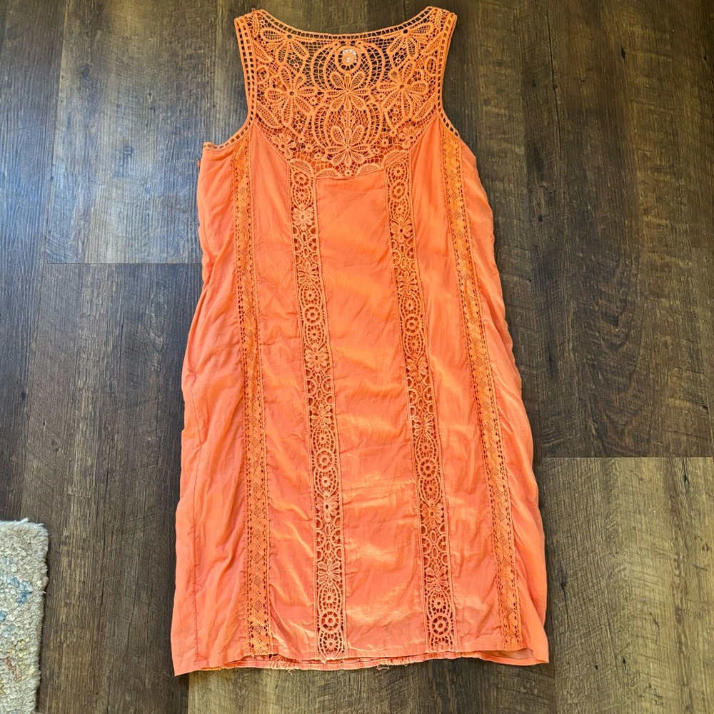 Sundance Amira Cotton Dress Apricot/Orange Size Small - Picture 8 of 9